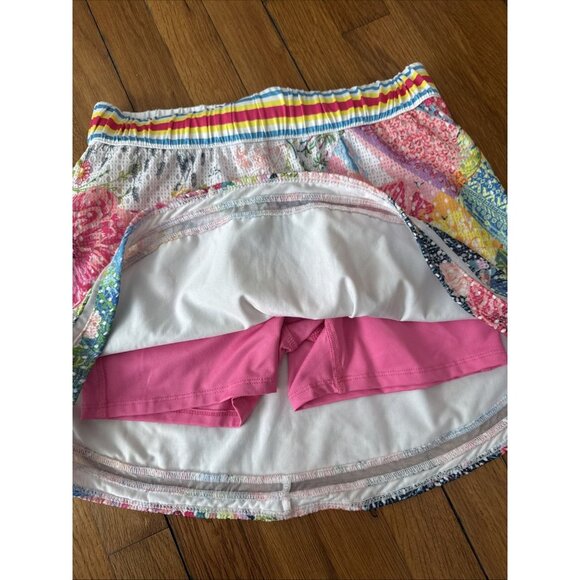 Lucky In Love Women's Novelty High Waist Skort Floral Print Tennis Size XS - Picture 2 of 5
